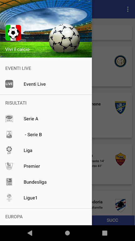 Calcio Live  Screenshot 1