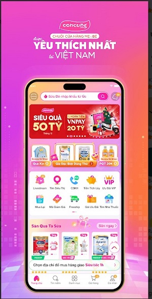 Con Cưng - Tã Sữa Khuyến Mãi  Screenshot 1