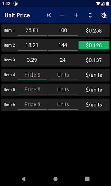 Unit Price Comparison  Screenshot 6