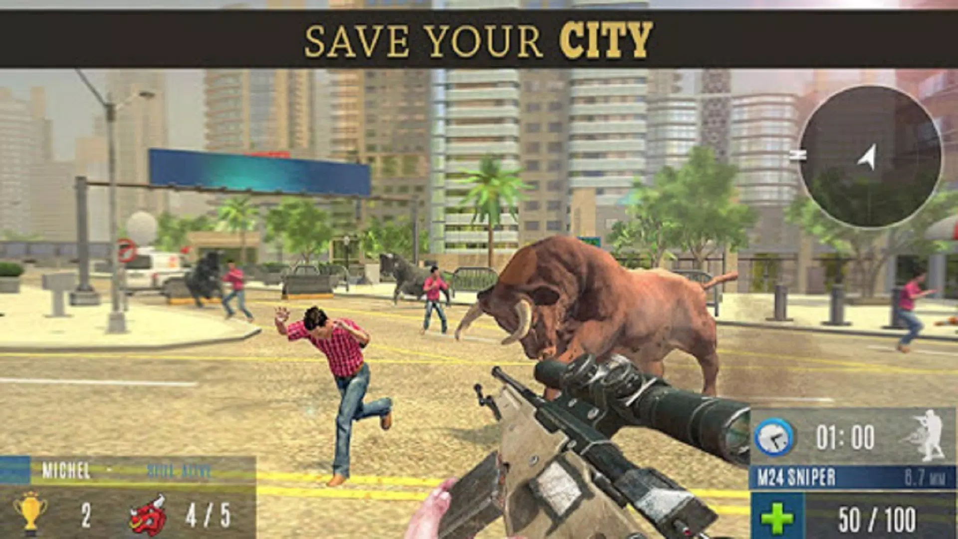 Angry Bull Attack Shooting  Screenshot 3