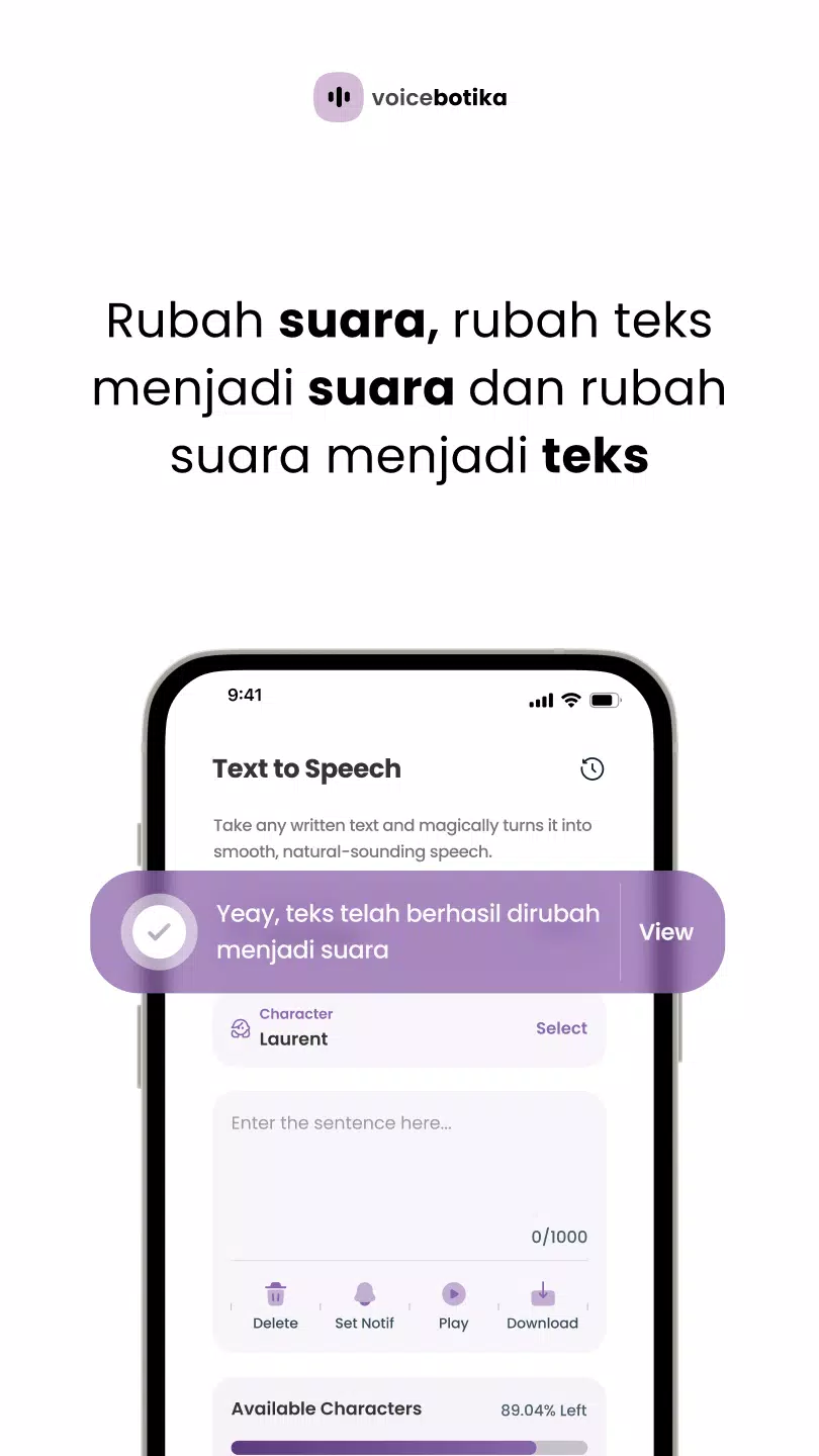 Voicebotika - Text To Speech  Screenshot 1