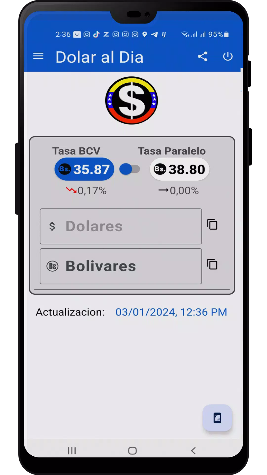 Dolar al Dia Venezuela  Screenshot 2