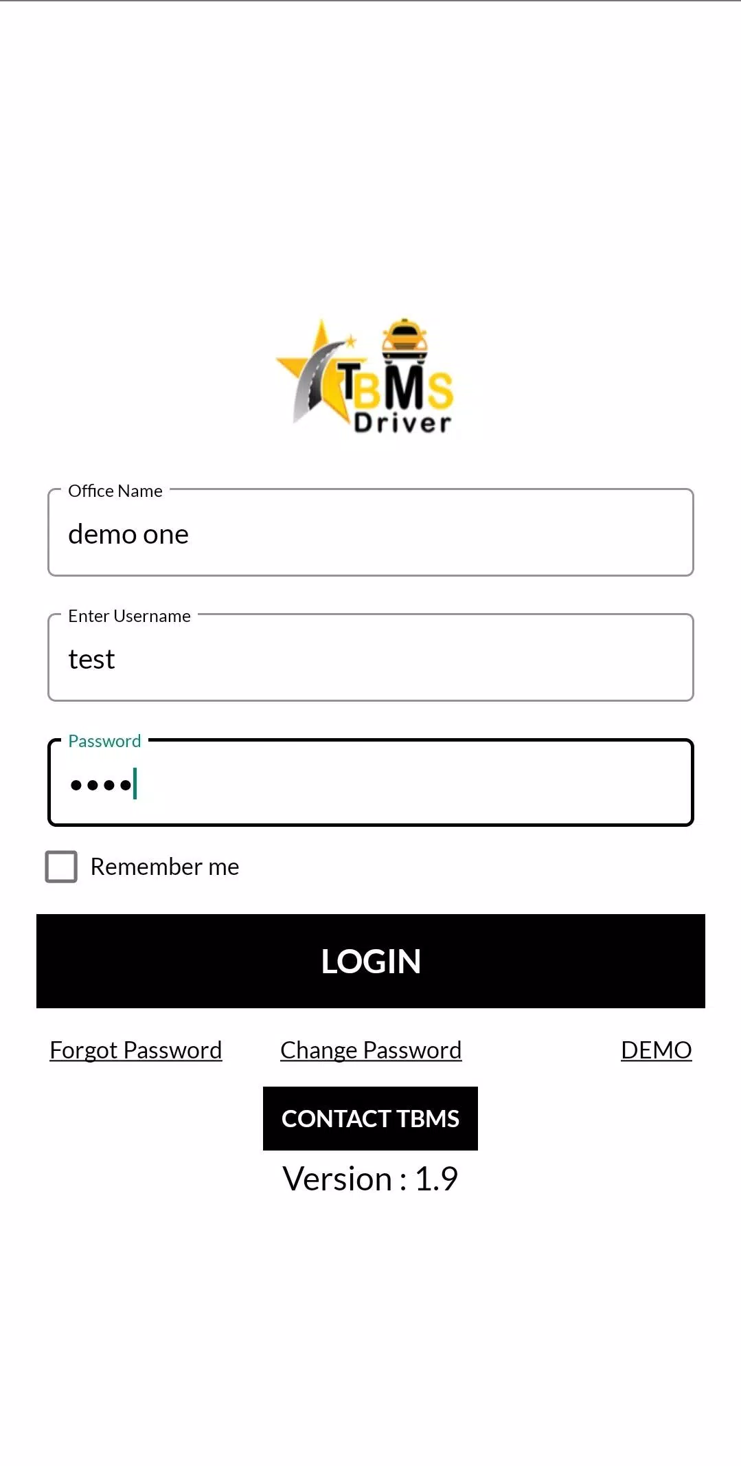 TBMS Driver dispatch software  Screenshot 1