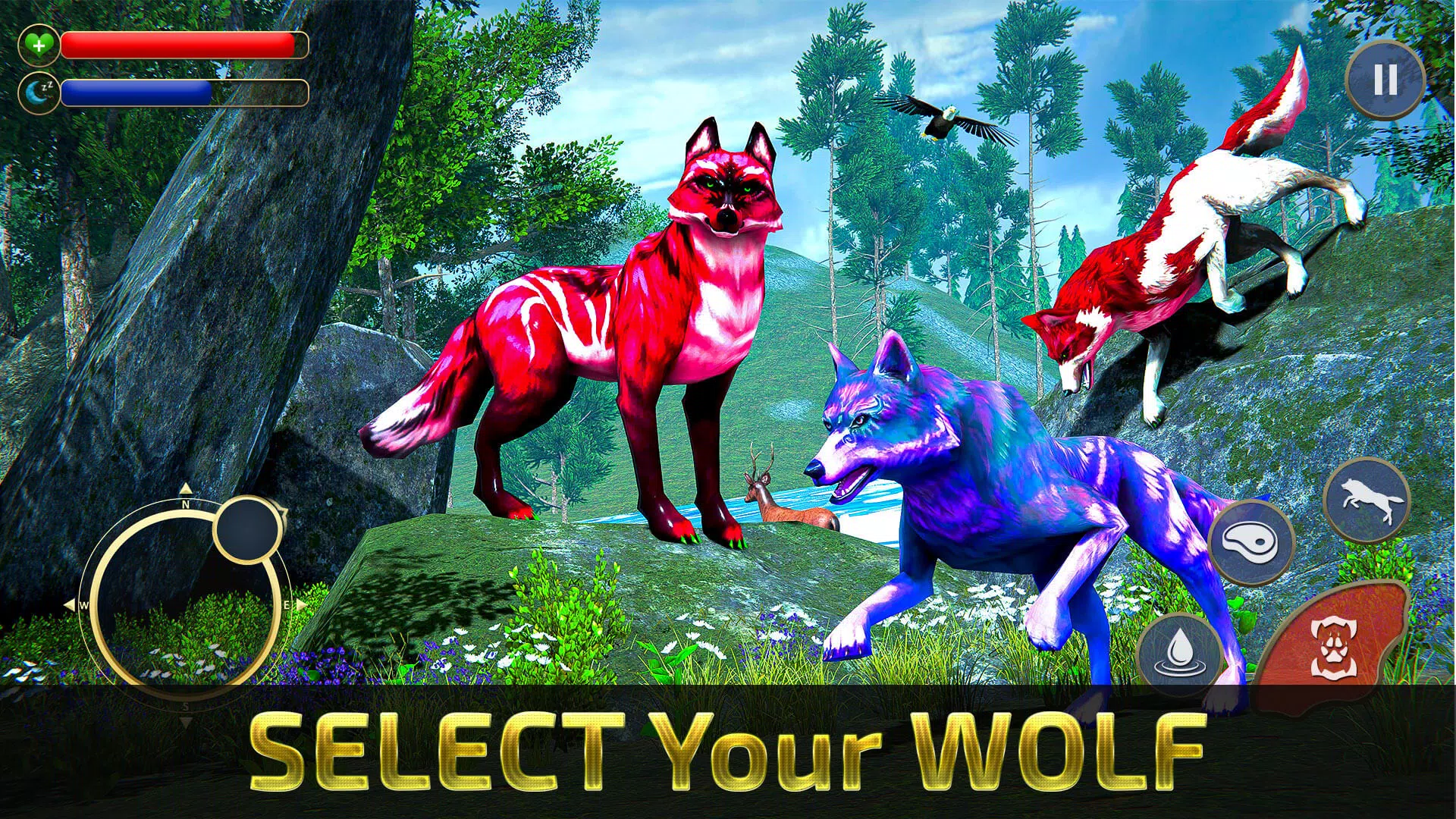 Wolf Sim: Offline Animal Games  Screenshot 4