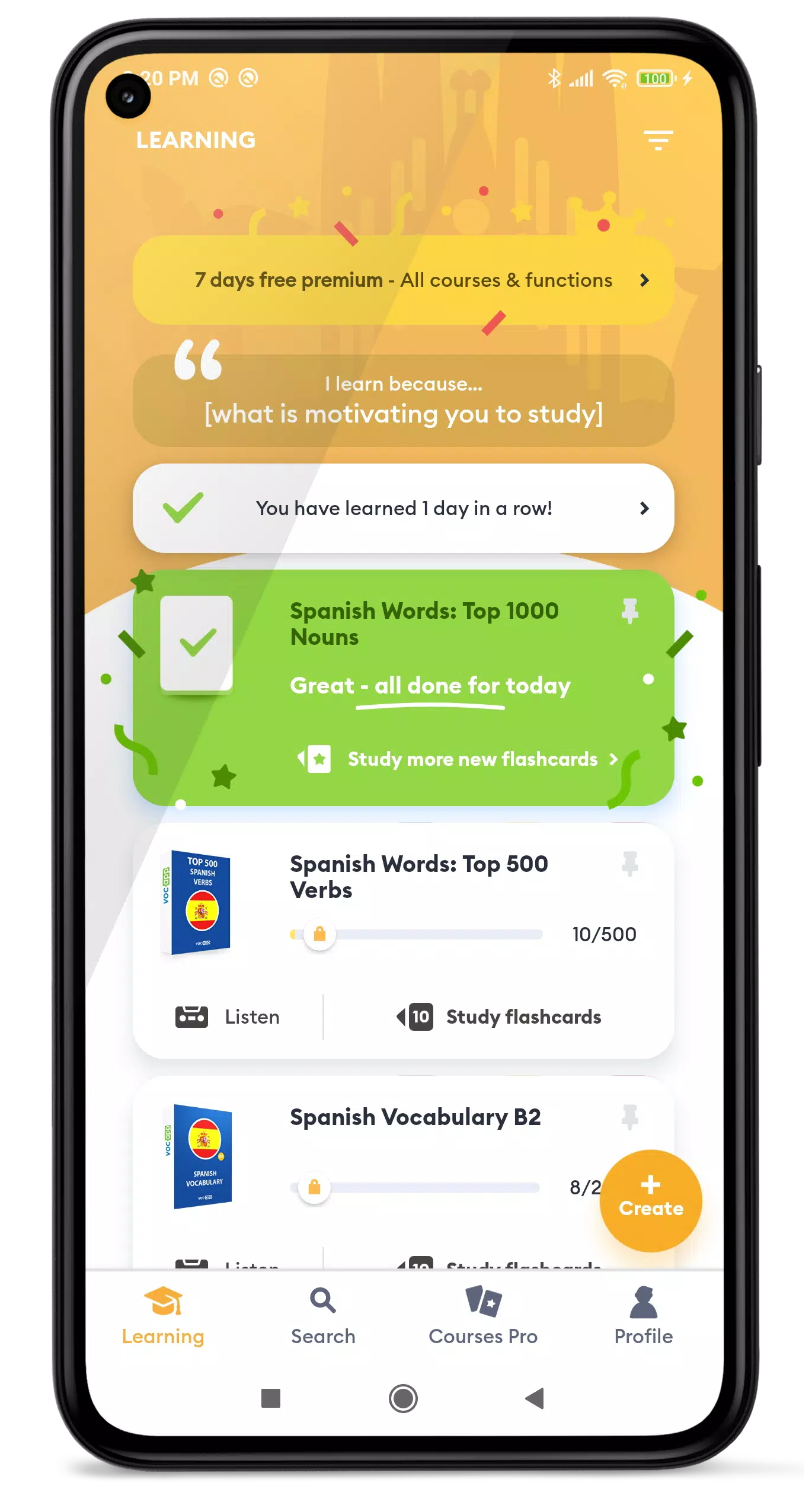 VocApp - Spanish Flashcards  Screenshot 3