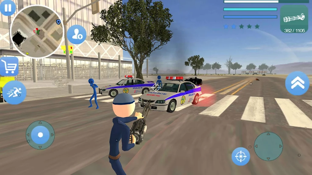 Police Stickman Rope Hero Gangstar Crime  Screenshot 1