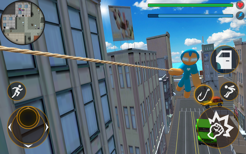 Iron Stickman Hero Rope Crime  Screenshot 2