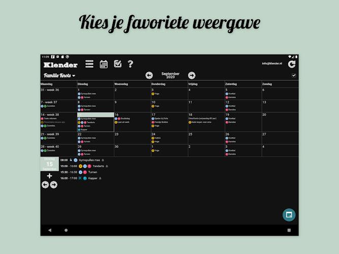Klender, gedeelde gezinsagenda  Screenshot 13