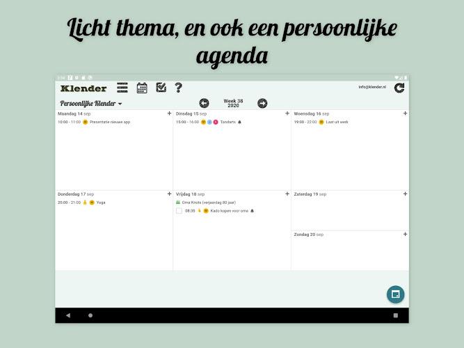 Klender, gedeelde gezinsagenda  Screenshot 14