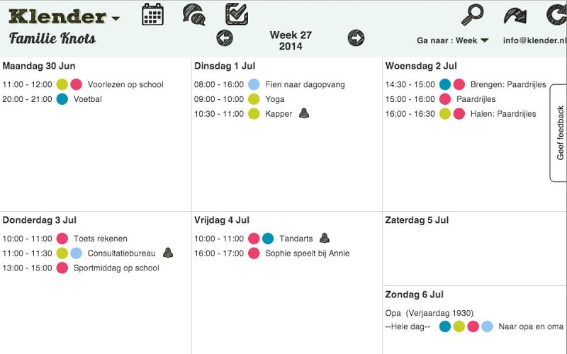 Klender, gedeelde gezinsagenda  Screenshot 9
