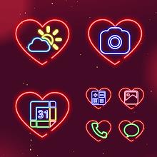 Wow Valentine Neon Icon Pack APK