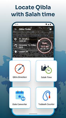 Qibla Compass with Salah Time  Screenshot 2