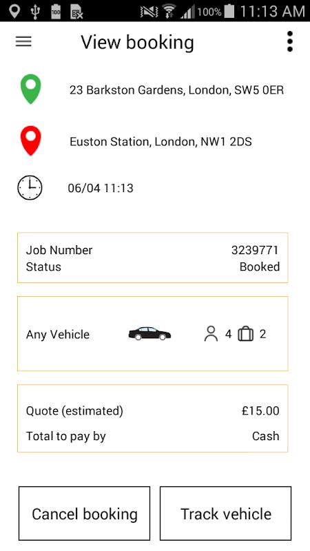 Atlas Cars London MiniCab  Screenshot 2