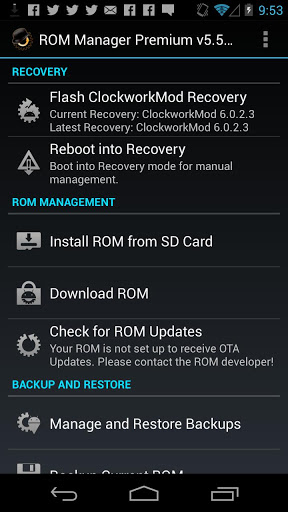 ROM Manager  Screenshot 1