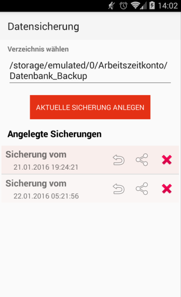 Arbeitszeitkonto  Screenshot 7