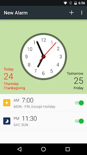 Alarm: Clock with Holidays  Screenshot 1