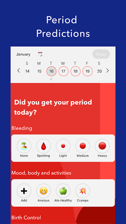 Spot On Period Tracker  Screenshot 1