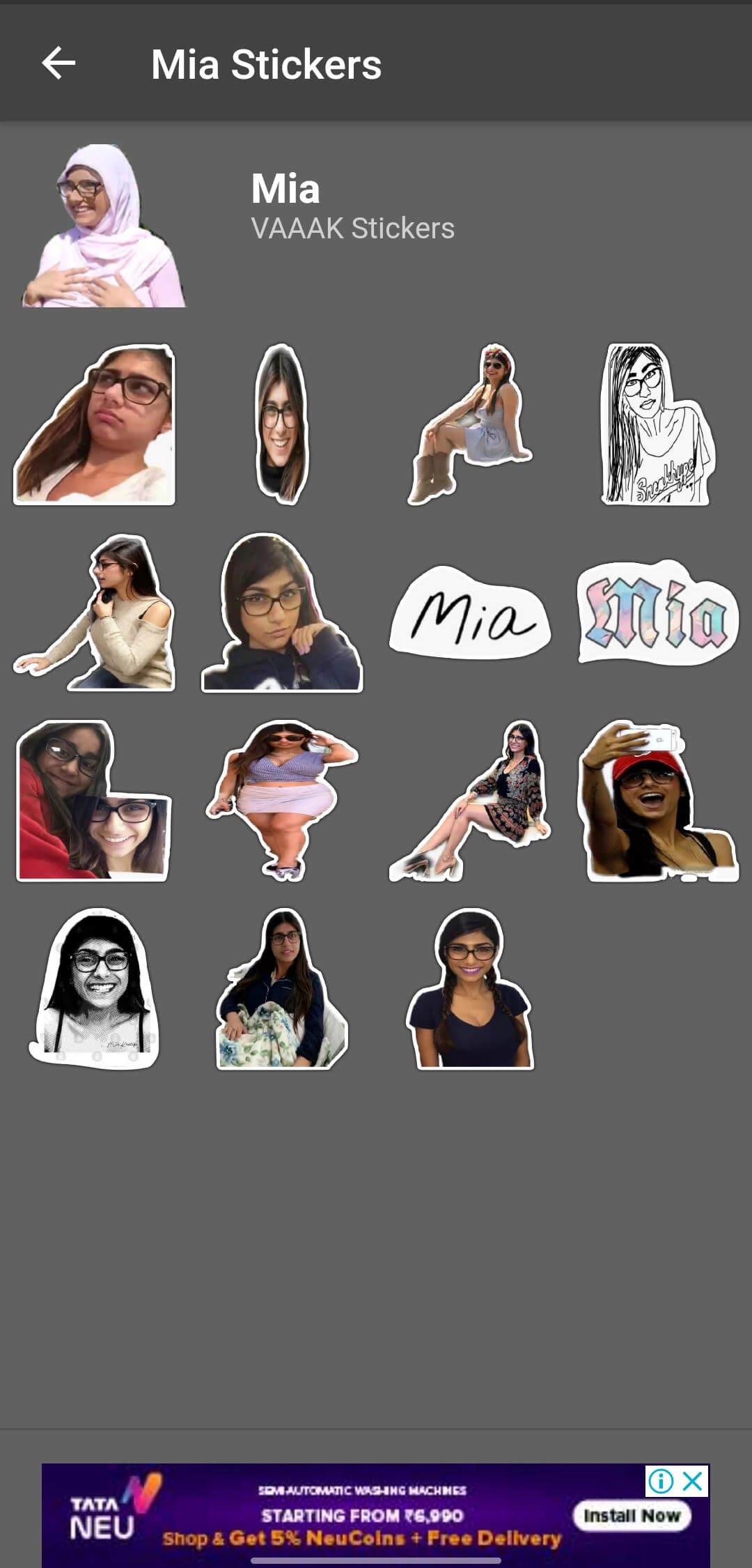 Mia Khalifa Stickers Whatsapp Apk  Screenshot 2