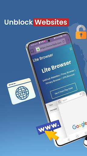 Lite - Secure VPN Browser  Screenshot 1