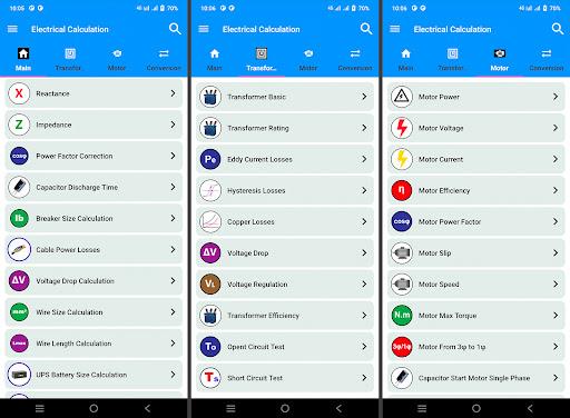 Electrical Calculation App  Screenshot 1