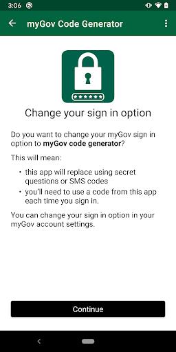 myGov Code Generator  Screenshot 3