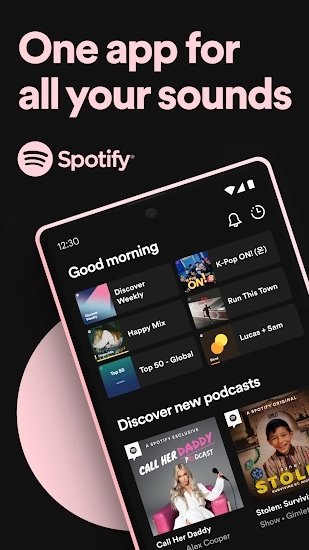 Spotify Listen to new music podcasts and songs  Screenshot 1