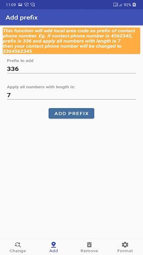 Contacts Prefix Fixer  Screenshot 2