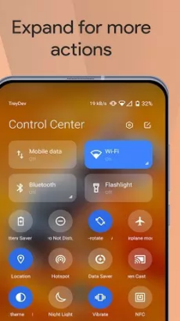 Mi Control Center Notifications and Quick Actions  Screenshot 1