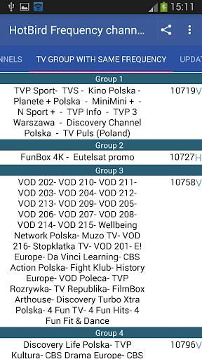 HotBird Frequency Channels  Screenshot 3