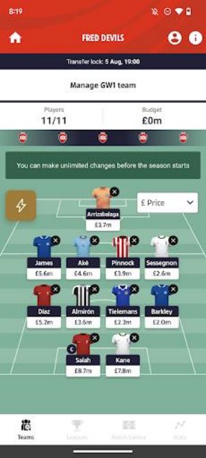 Dream Team - Fantasy Football  Screenshot 1