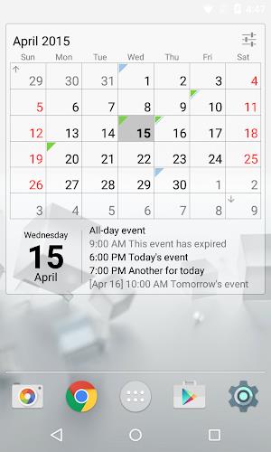 Calendar Widget Month + Agenda  Screenshot 2