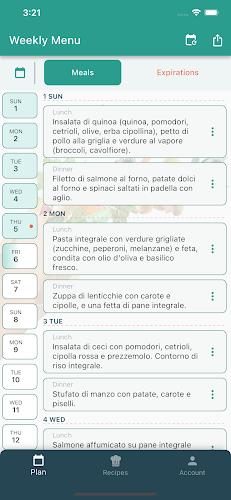 Weekly Menu  Screenshot 1