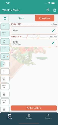 Weekly Menu  Screenshot 2