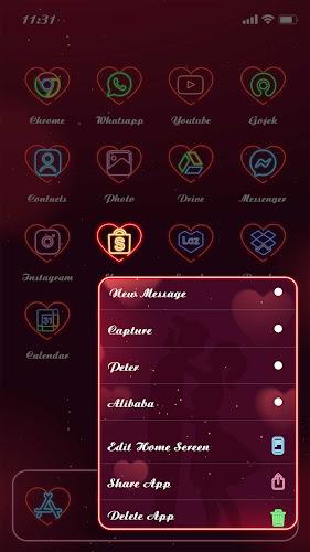 Wow Valentine Neon Icon Pack  Screenshot 13