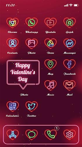 Wow Valentine Neon Icon Pack  Screenshot 1