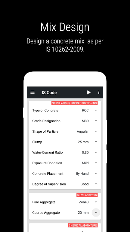 Concrete Mix Design IS-10262  Screenshot 2