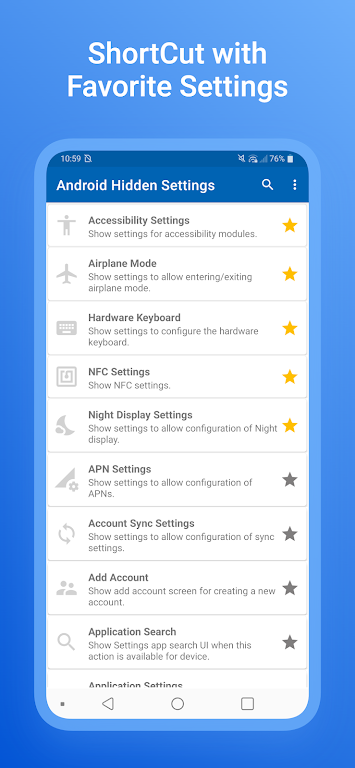 Android All Settings  Screenshot 1