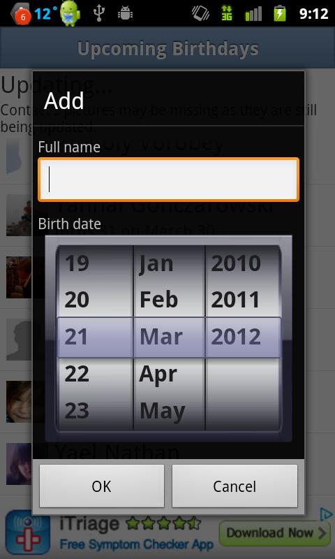 Friends Birthday Reminder  Screenshot 1