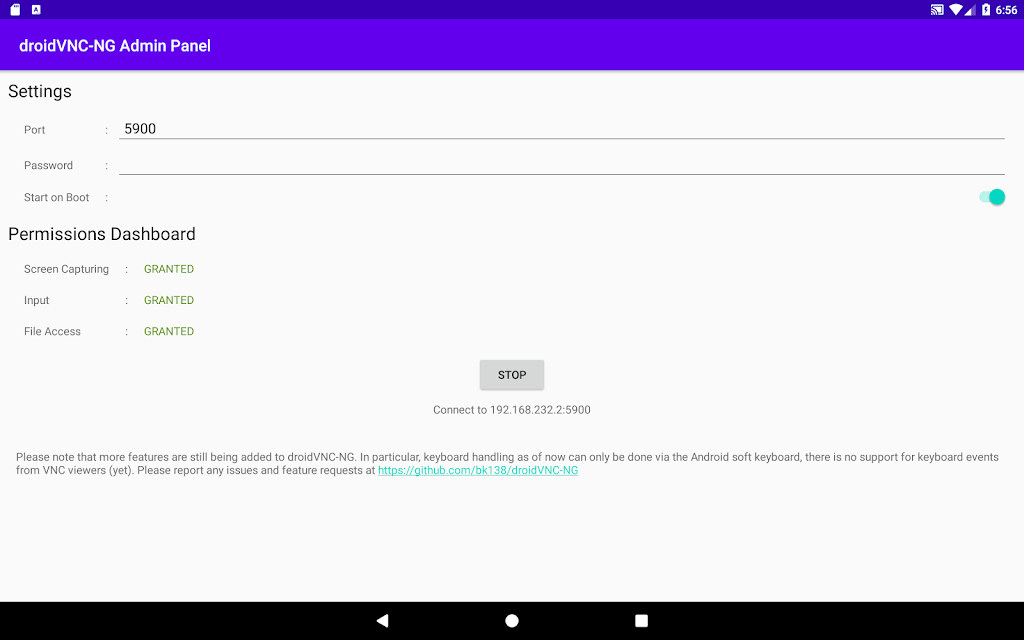 droidVNC-NG  Screenshot 2