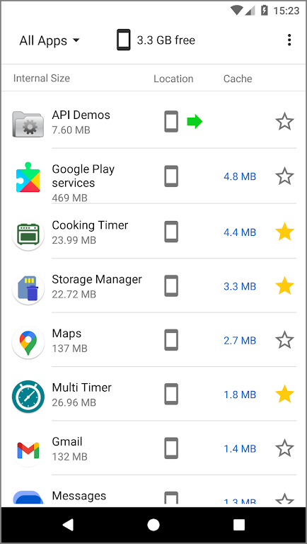 Storage Manager: app space  Screenshot 1