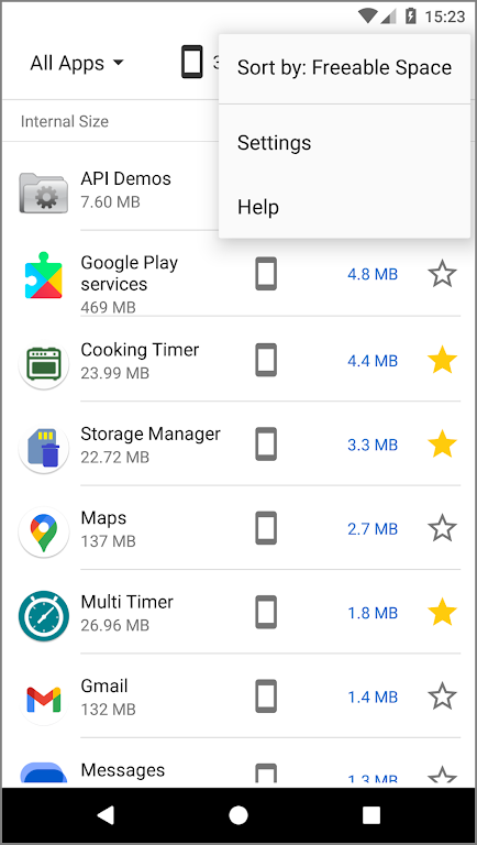 Storage Manager: app space  Screenshot 3