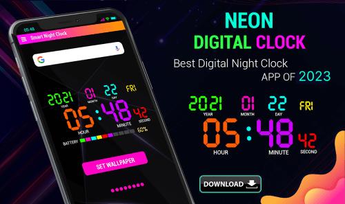 Neon Night Clock  Screenshot 6