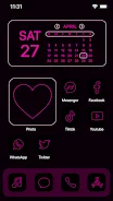 Wow Pink Neon Theme, Icon Pack  Screenshot 1