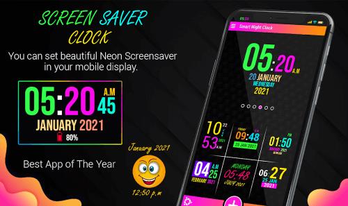 Neon Night Clock  Screenshot 3