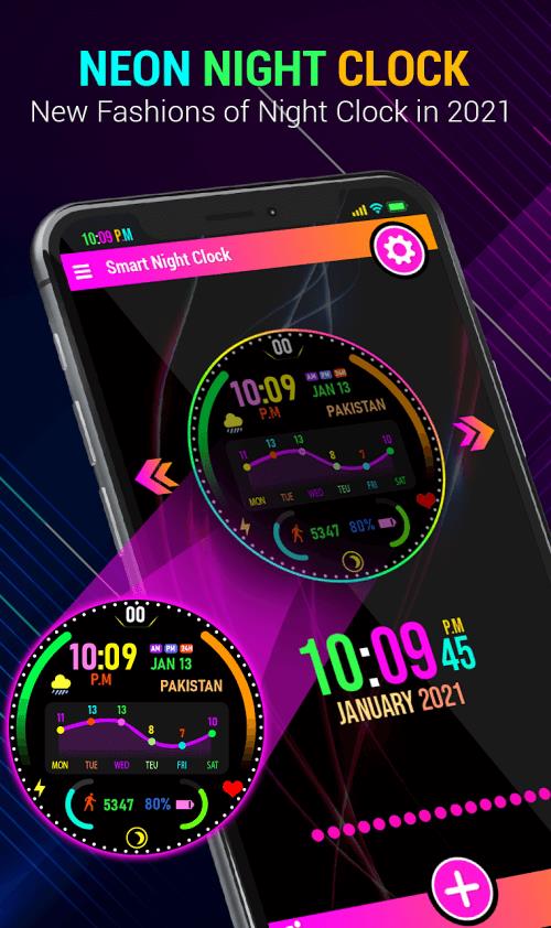 Neon Night Clock  Screenshot 2