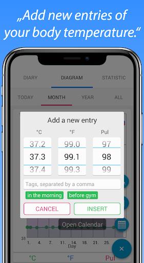 Body Temperature Fever Thermometer Diary  Screenshot 4