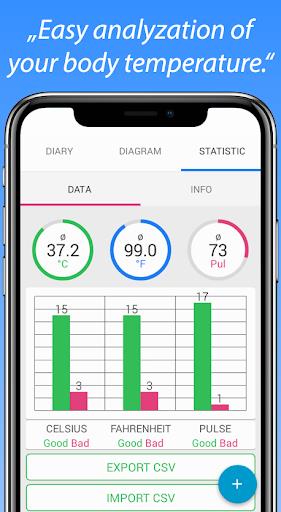 Body Temperature Fever Thermometer Diary  Screenshot 2