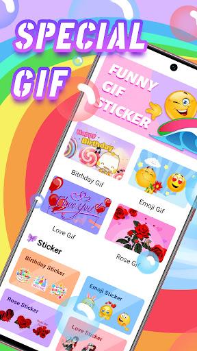 Love Birthday Emoji GIF & Rose Stikers  Screenshot 1