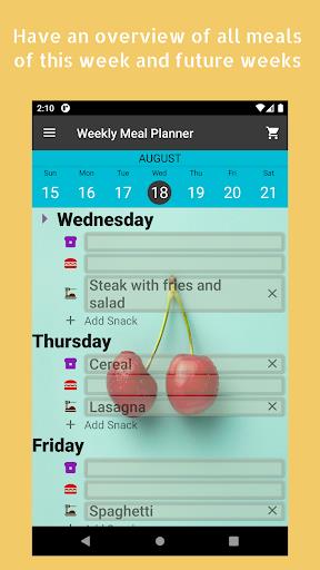 Food Planner-Weekly Meal Plan  Screenshot 1