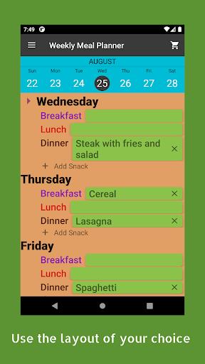 Food Planner-Weekly Meal Plan  Screenshot 2